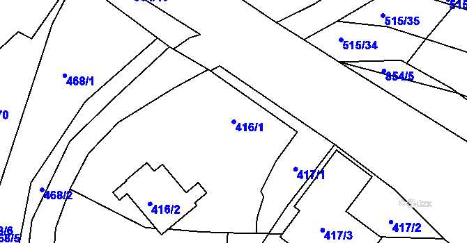 Parcela st. 416/1 v KÚ Klokoty, Katastrální mapa
