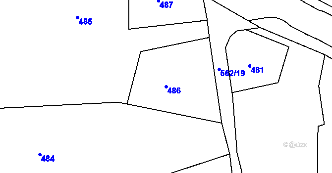 Parcela st. 486 v KÚ Klokoty, Katastrální mapa