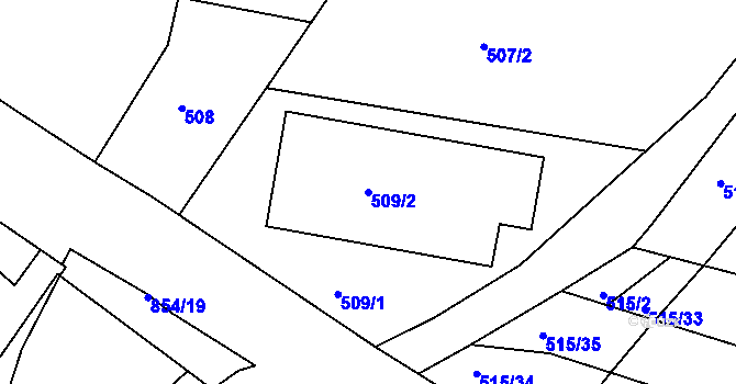 Parcela st. 509/2 v KÚ Klokoty, Katastrální mapa