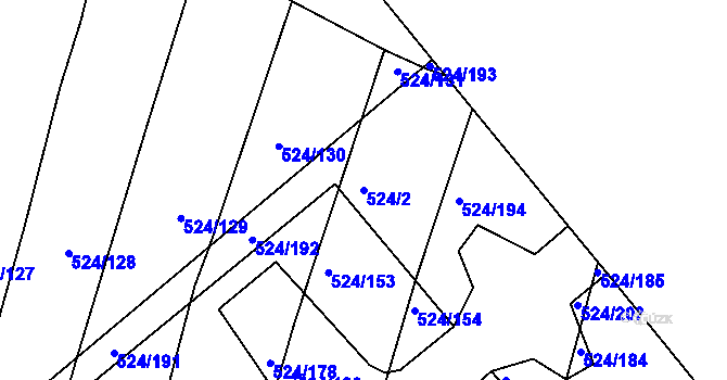 Parcela st. 524/2 v KÚ Klokoty, Katastrální mapa