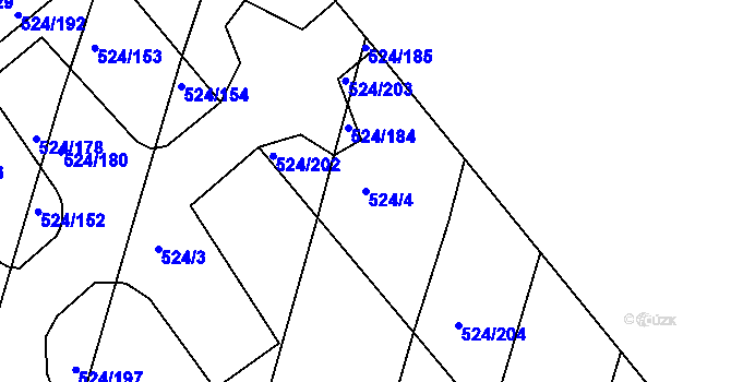 Parcela st. 524/4 v KÚ Klokoty, Katastrální mapa