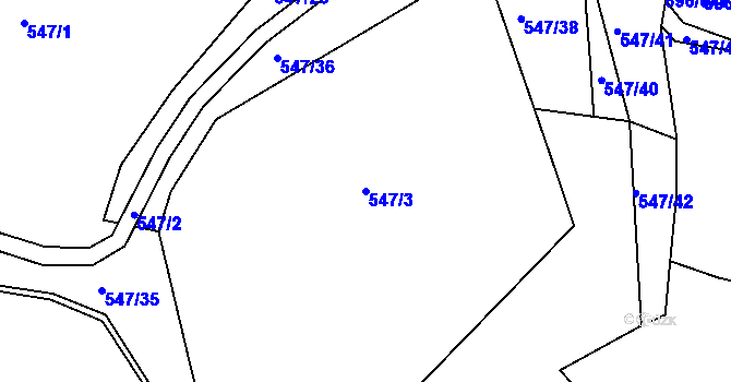 Parcela st. 547/3 v KÚ Klokoty, Katastrální mapa