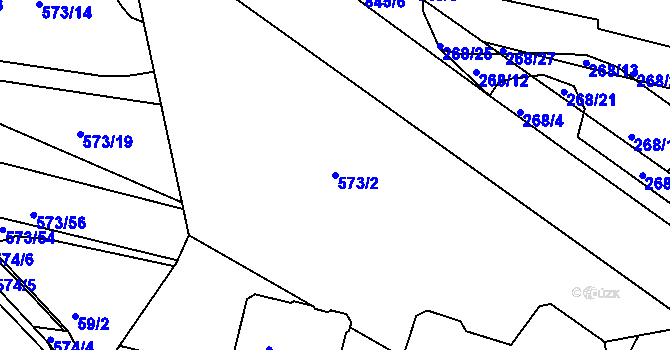 Parcela st. 573/2 v KÚ Klokoty, Katastrální mapa