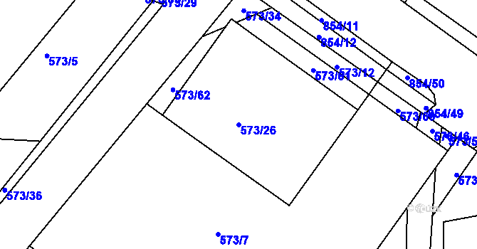 Parcela st. 573/26 v KÚ Klokoty, Katastrální mapa