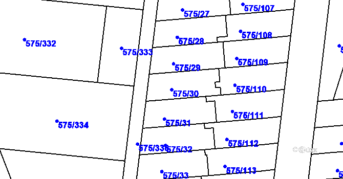 Parcela st. 575/30 v KÚ Klokoty, Katastrální mapa