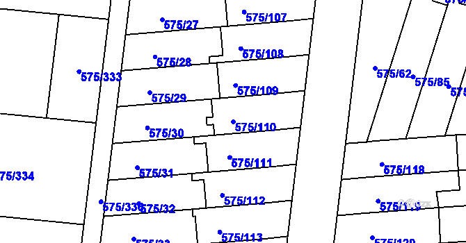 Parcela st. 575/110 v KÚ Klokoty, Katastrální mapa