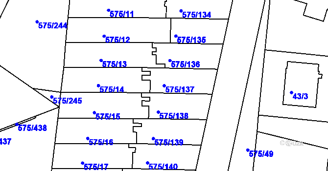 Parcela st. 575/137 v KÚ Klokoty, Katastrální mapa
