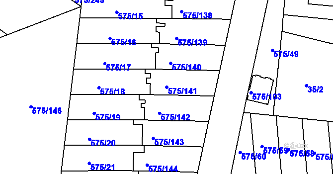 Parcela st. 575/141 v KÚ Klokoty, Katastrální mapa