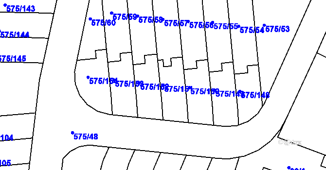 Parcela st. 575/151 v KÚ Klokoty, Katastrální mapa