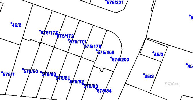 Parcela st. 575/169 v KÚ Klokoty, Katastrální mapa