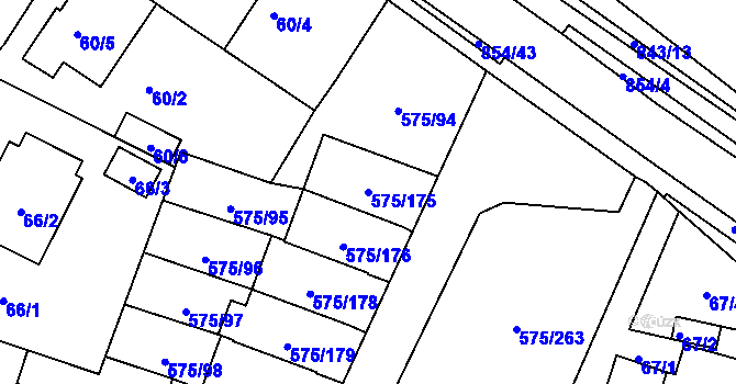 Parcela st. 575/175 v KÚ Klokoty, Katastrální mapa