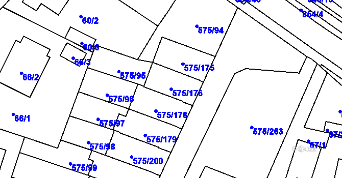 Parcela st. 575/176 v KÚ Klokoty, Katastrální mapa
