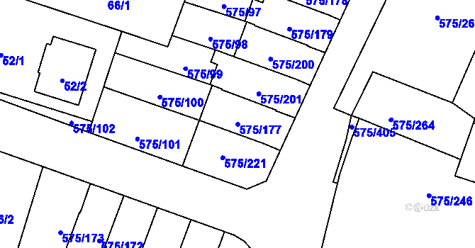 Parcela st. 575/177 v KÚ Klokoty, Katastrální mapa