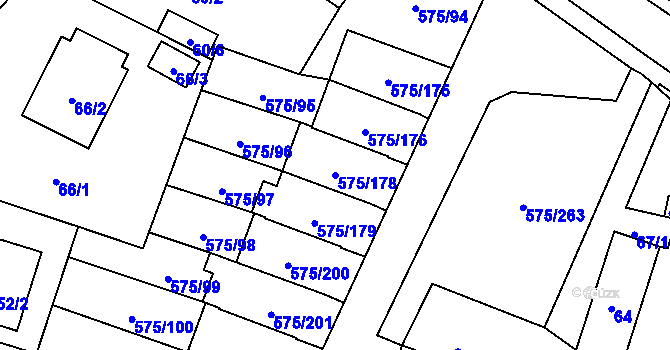 Parcela st. 575/178 v KÚ Klokoty, Katastrální mapa