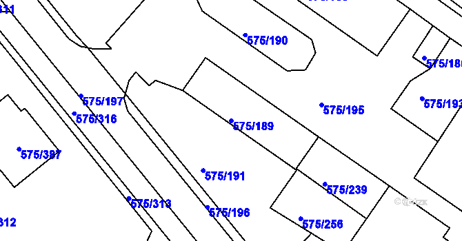 Parcela st. 575/189 v KÚ Klokoty, Katastrální mapa