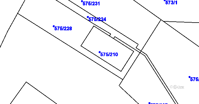 Parcela st. 575/210 v KÚ Klokoty, Katastrální mapa
