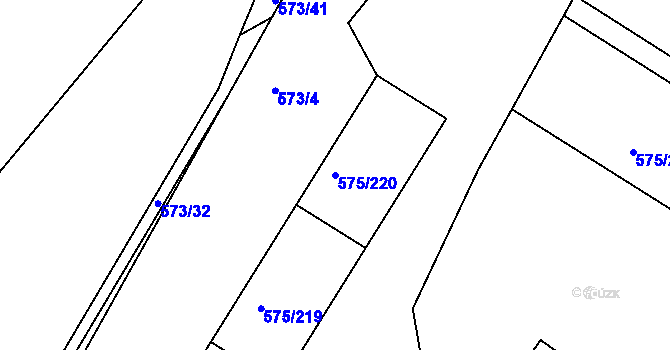 Parcela st. 575/220 v KÚ Klokoty, Katastrální mapa