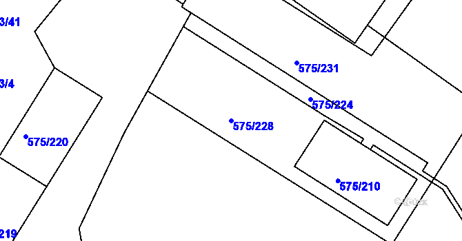 Parcela st. 575/228 v KÚ Klokoty, Katastrální mapa