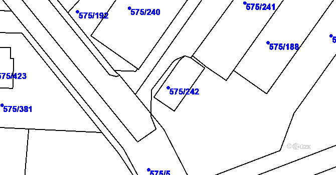 Parcela st. 575/242 v KÚ Klokoty, Katastrální mapa