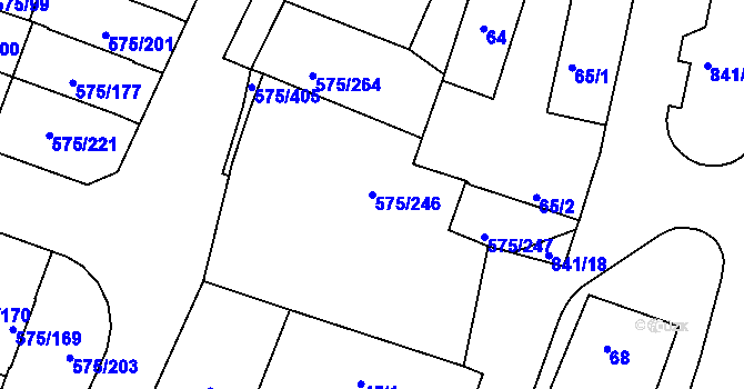 Parcela st. 575/246 v KÚ Klokoty, Katastrální mapa