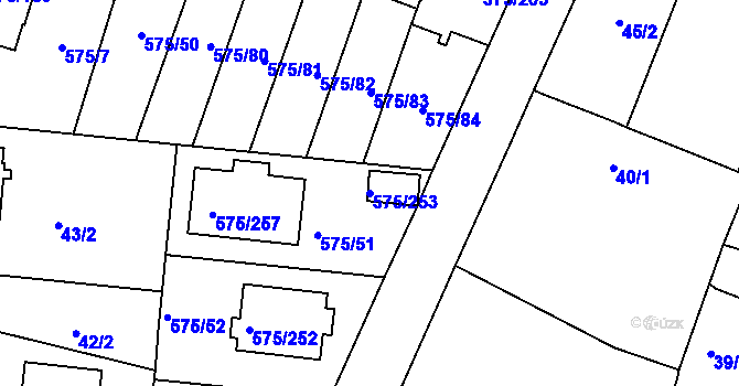 Parcela st. 575/253 v KÚ Klokoty, Katastrální mapa