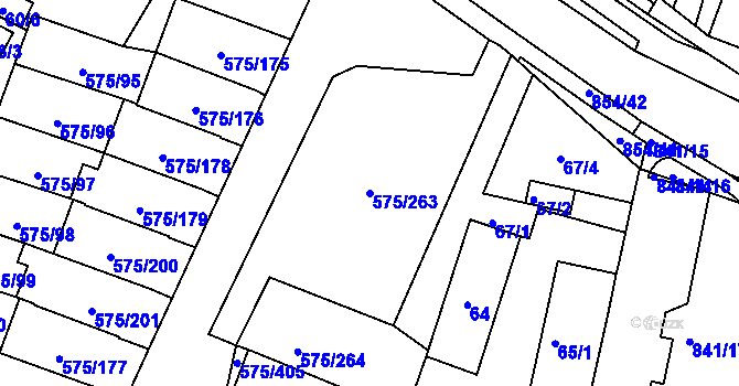 Parcela st. 575/263 v KÚ Klokoty, Katastrální mapa