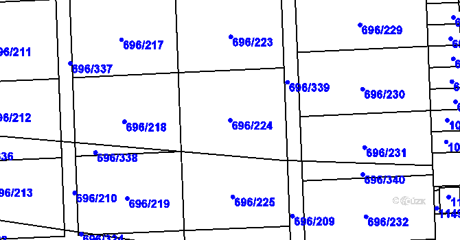 Parcela st. 696/224 v KÚ Klokoty, Katastrální mapa