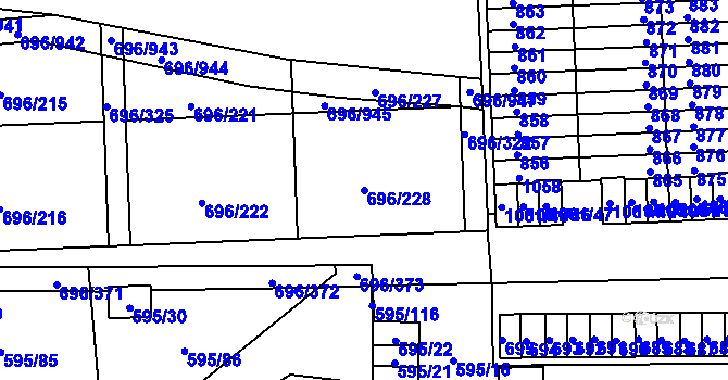 Parcela st. 696/228 v KÚ Klokoty, Katastrální mapa