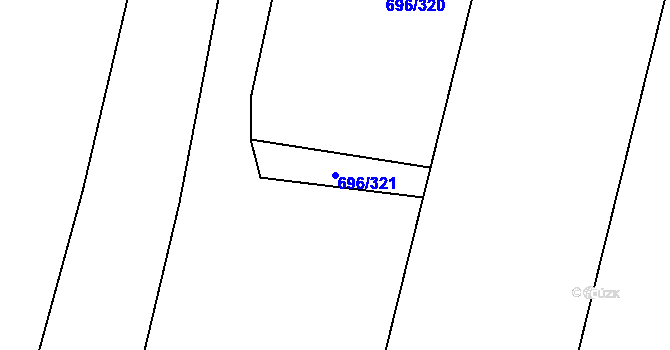 Parcela st. 696/321 v KÚ Klokoty, Katastrální mapa