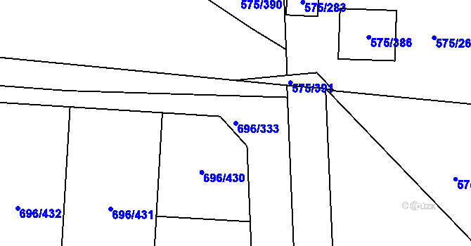 Parcela st. 696/333 v KÚ Klokoty, Katastrální mapa