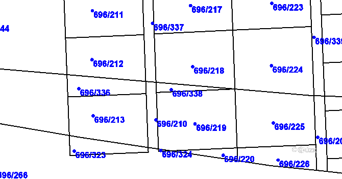Parcela st. 696/338 v KÚ Klokoty, Katastrální mapa