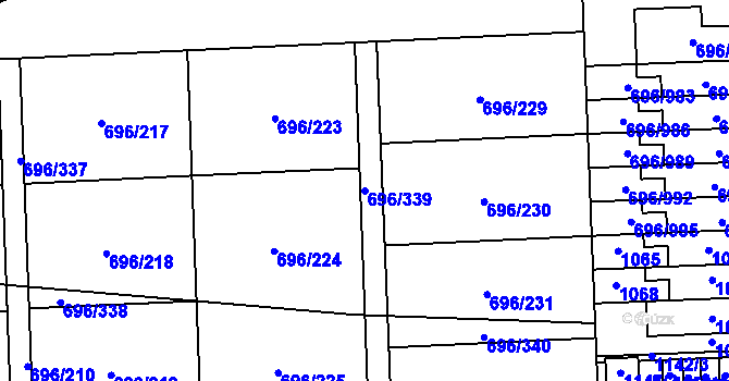Parcela st. 696/339 v KÚ Klokoty, Katastrální mapa