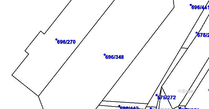 Parcela st. 696/348 v KÚ Klokoty, Katastrální mapa