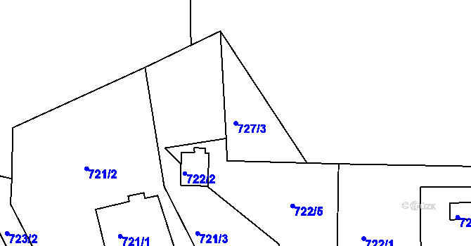 Parcela st. 727/3 v KÚ Klokoty, Katastrální mapa