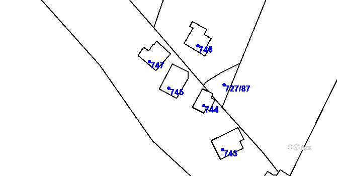 Parcela st. 745 v KÚ Klokoty, Katastrální mapa