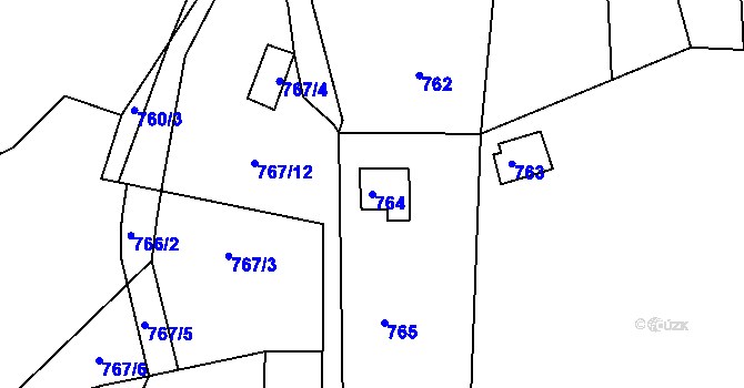 Parcela st. 764 v KÚ Klokoty, Katastrální mapa