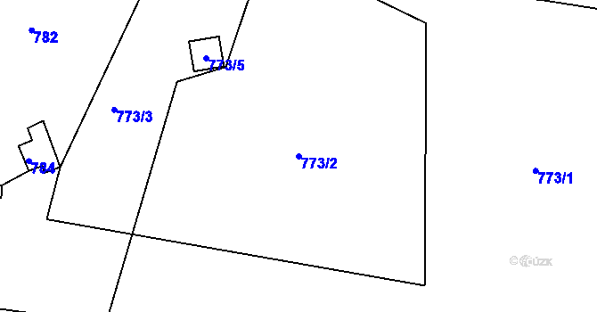 Parcela st. 773/2 v KÚ Klokoty, Katastrální mapa