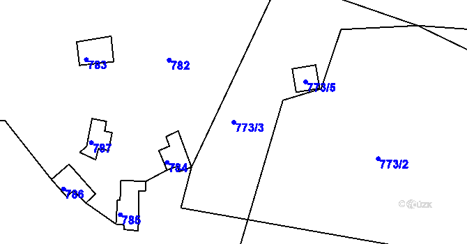 Parcela st. 773/3 v KÚ Klokoty, Katastrální mapa