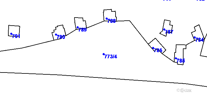 Parcela st. 773/4 v KÚ Klokoty, Katastrální mapa
