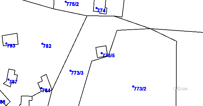 Parcela st. 773/5 v KÚ Klokoty, Katastrální mapa