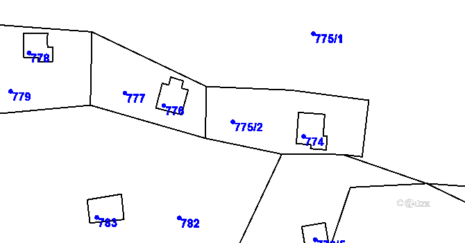 Parcela st. 775/2 v KÚ Klokoty, Katastrální mapa