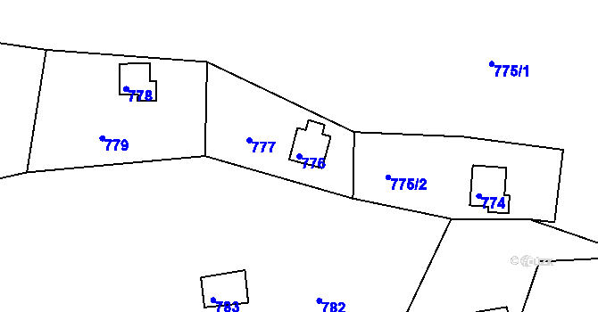 Parcela st. 776 v KÚ Klokoty, Katastrální mapa