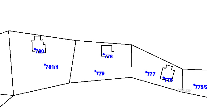 Parcela st. 778 v KÚ Klokoty, Katastrální mapa