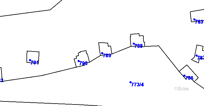 Parcela st. 789 v KÚ Klokoty, Katastrální mapa