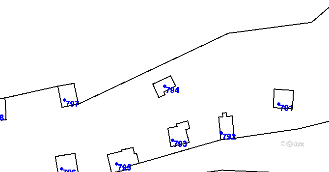 Parcela st. 794 v KÚ Klokoty, Katastrální mapa