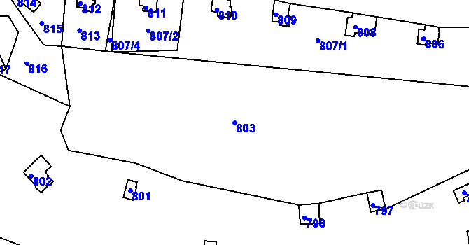 Parcela st. 803 v KÚ Klokoty, Katastrální mapa