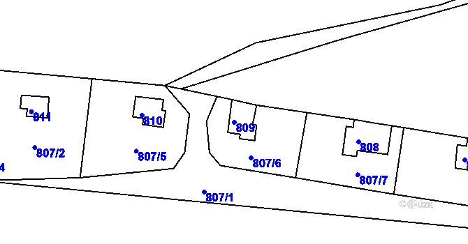Parcela st. 809 v KÚ Klokoty, Katastrální mapa