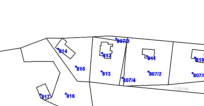 Parcela st. 812 v KÚ Klokoty, Katastrální mapa