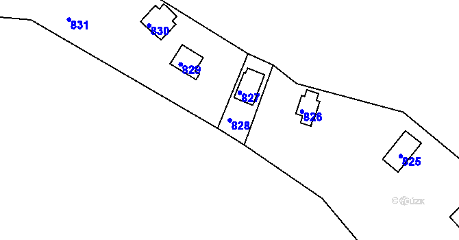 Parcela st. 828 v KÚ Klokoty, Katastrální mapa