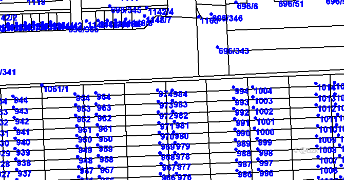 Parcela st. 984 v KÚ Klokoty, Katastrální mapa